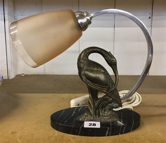 Art Deco bird lamp